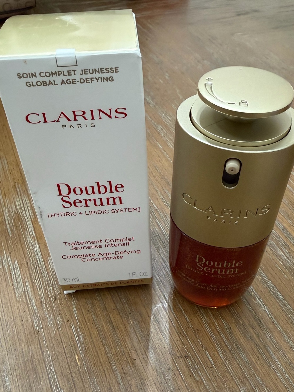Clarins Double Serum in Gold and Bronze Packaging